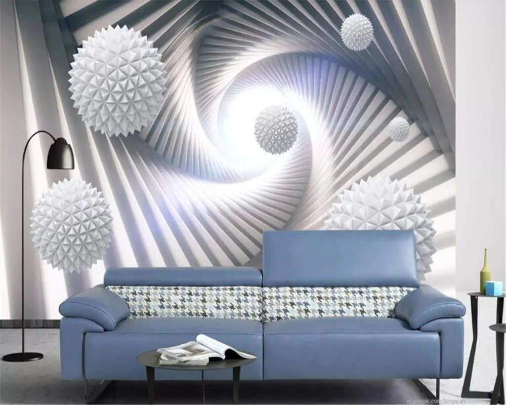 

beibehang Modern classic three-dimensional wall paper abstract three-dimensional space polyhedral sphere background 3d wallpaper