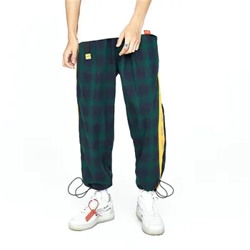 

Men Streetwear Hip Hop Casual Plaid Pant Male Fashion Loose Dancing Harem Pants Elastic Waist Trousers Joggers Sweatpants