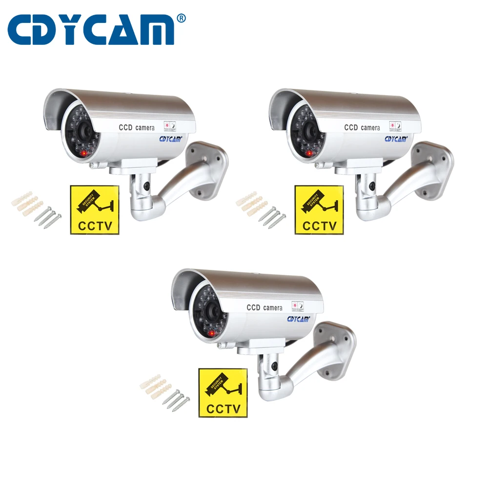 Cdycam 3 шт. (1 сумка) поддельная камера пустышка водонепроницаемая видеонаблюдения