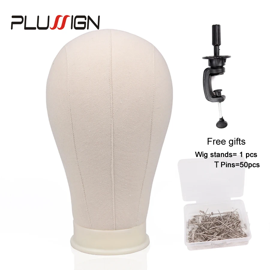 

Plussign Canvas Head Wig Block With Stand Clamp Set Professional Mannequin Training Head Model For Wigs Hats Making Display