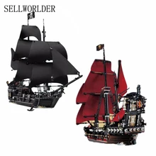 Pirates of the Caribbean The Black Pearl Pirate Ship Model set Building Blocks Kits bricks Toys for Children for 71042 in stock lepin 16042 2344pcs pirate ship series the slient mary set model building kits set blocks bricks toys gift