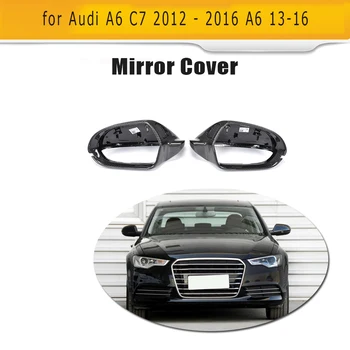 

Carbon fiber side rear back view mirror covers Caps for Audi A6 C7 2012 - 2016 A6 13-16 Full Replacement styling