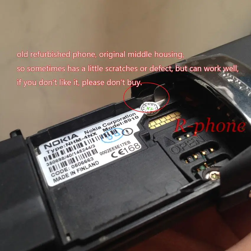 NOKIA 8910 Refurbished Mobile Phone Titanium Repainted housing 2G GSM 900/1800 Russian Keyboard Original Unlocked backmarket phones