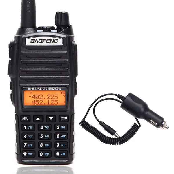 Baofeng UV-82 Plus 8 Вт Высокая мощность Двухдиапазонная рация VHF/UHF 10 км длинный диапазон UV82 двухстороннее Ham CB Любительское портативное радио - Цвет: add car charger