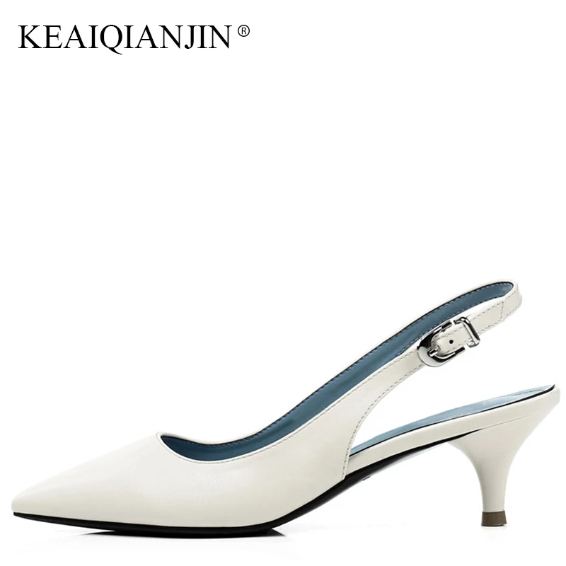 

KEAIQIANJIN Woman Summer Beige High Heeled Beach Sandals Fashion Genuine Leather Party Shoes Sexy Black Gladiator Prom Sandals