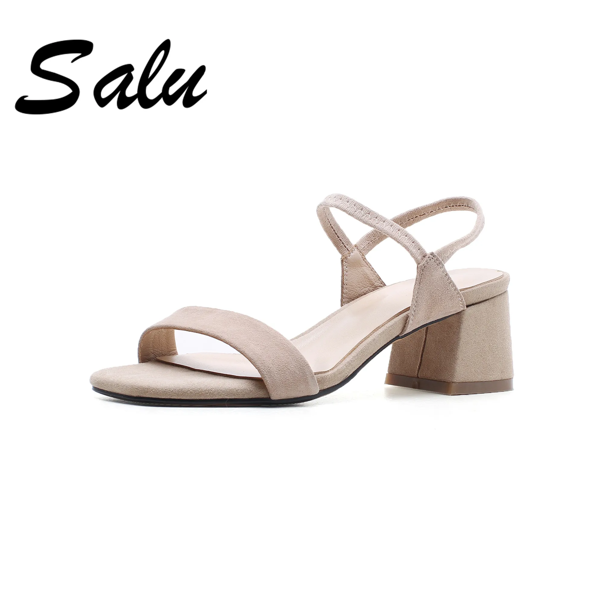 

Salu 2019 summer Genuine leather Women sandals ladies beach buckle strap sandals fashion summer shoes woman