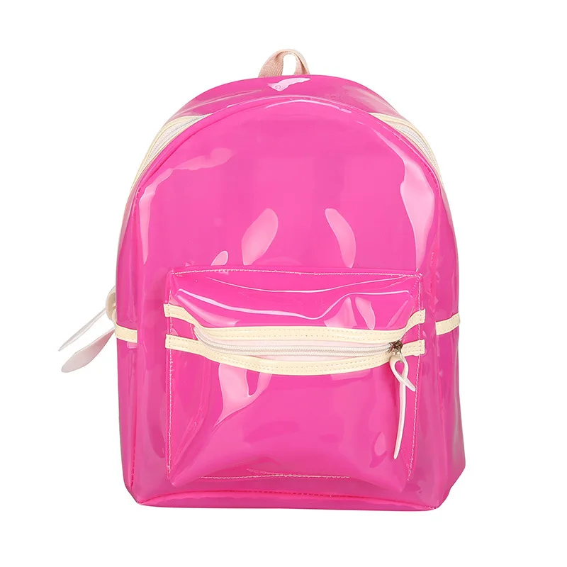 Fashion LED Light Transparent Backpack for Women Teenager Girl