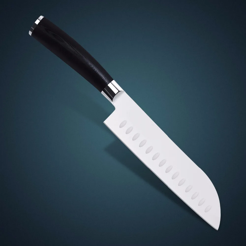 Японские кухонные ножи Huiwill 7 дюймов нержавеющая сталь Santoku chef универсальный нож