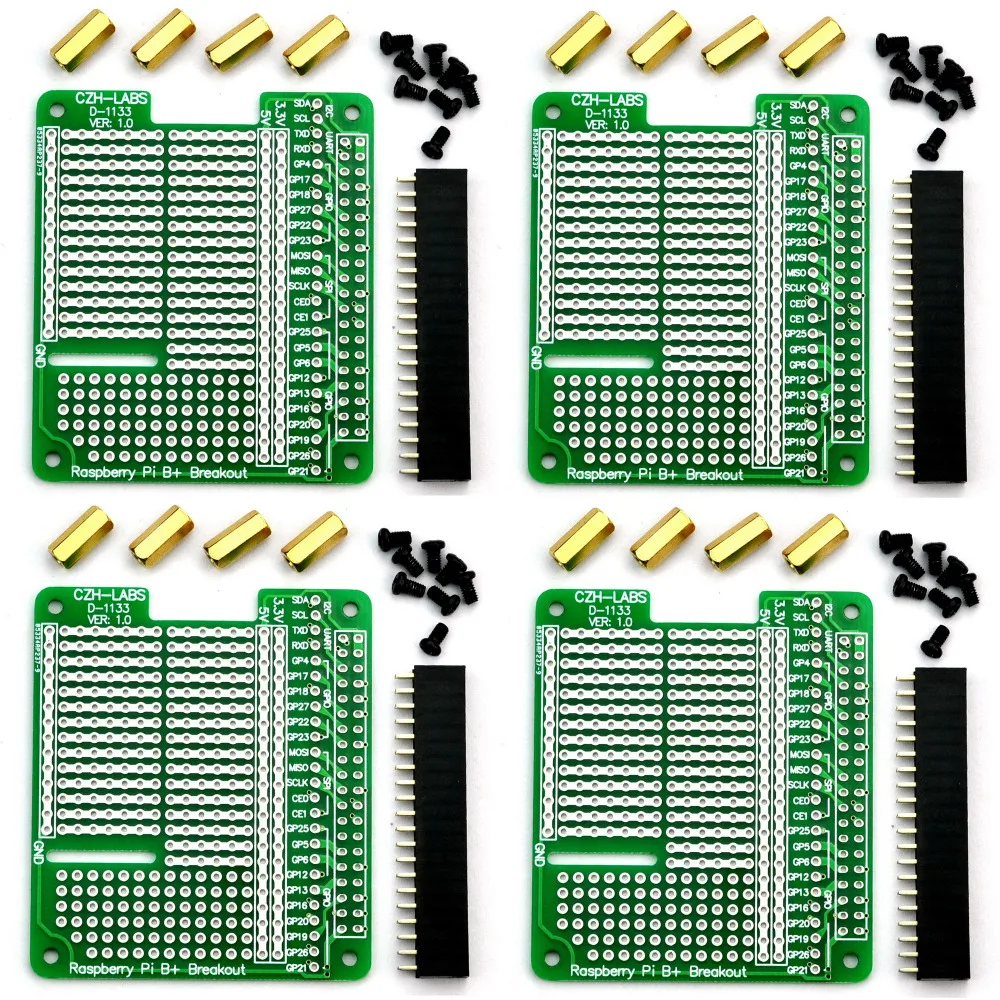 Электроника-салон 4x прототип Breakout экран печатной платы комплект для Raspberry Pi 3 2 B+ A+, макет DIY