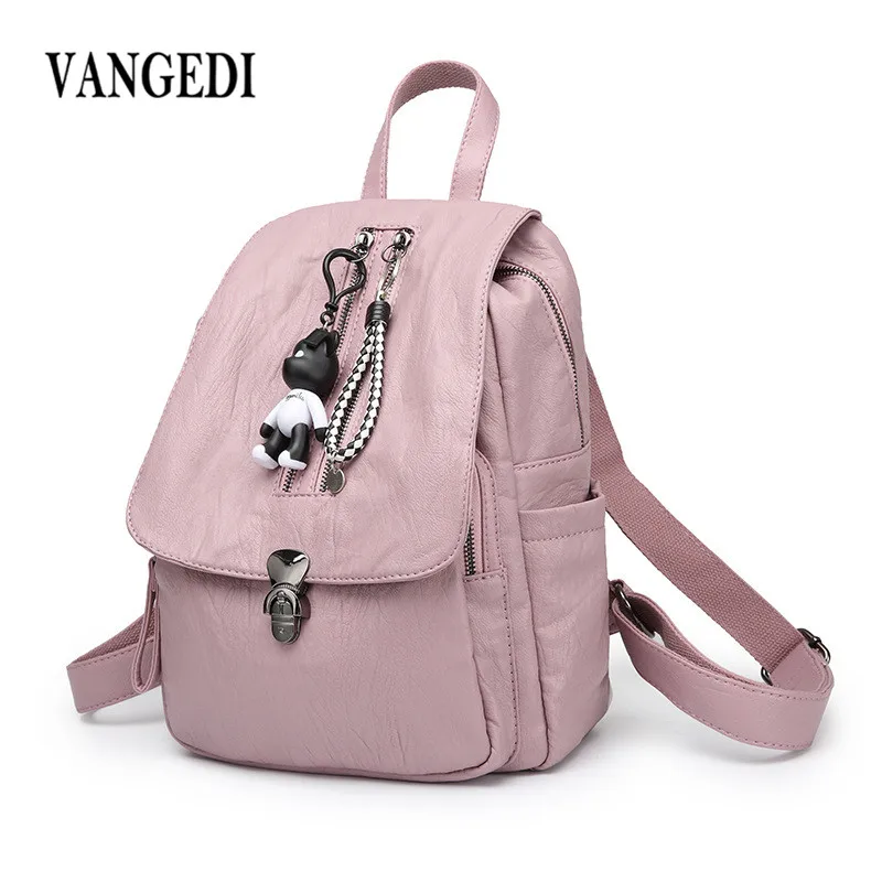 Fashion Backpack Women PU Leather Backpack Black Bolsas Mochila Feminina Large Girl Schoolbag Travel Bag with
