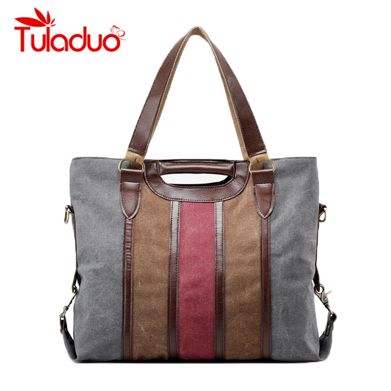 

Women Canvas Patchwork Handbag High Quality Brand Luxury Ladies Tote Bags Big Casual Shopping Female Shoulder Bag Bolsos Mujer