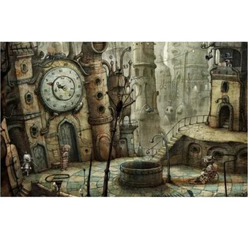 

robots clocks Machinarium wheelchair Paint With Diamonds,Full,square,5D Diy Diamond painting Cross Stitch Embroidery Kits JS4306