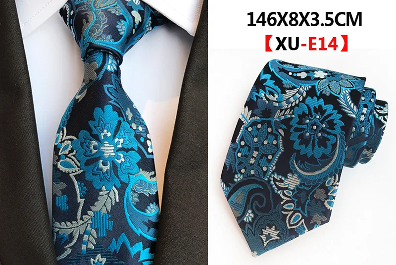 Мужской модный деловой классический цветок 8 см галстуки для мужчин жаккардовый Свадебный галстук галстуки Hombre Нежные мужские аксессуары - Цвет: XU-E14