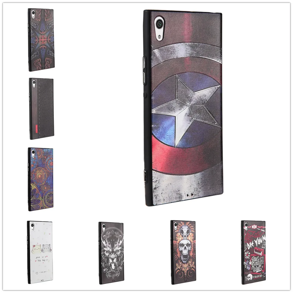 For Sony Xperia XA1 Ultra Case Cover Silicon 3D Slim Cartoon Soft Relief Protective Coque Fundas Skin Etui |
