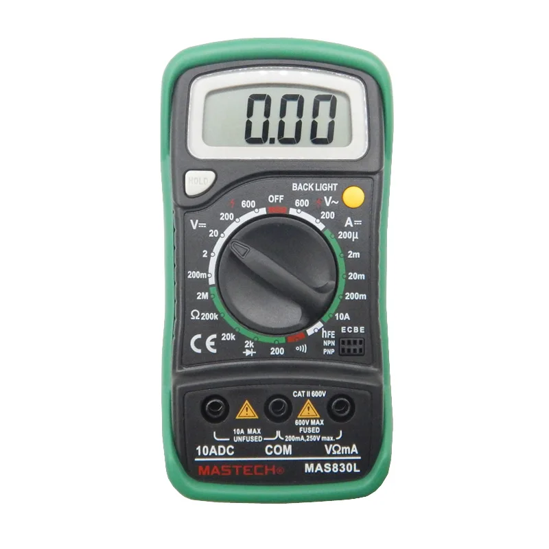 

New MAS830L Digital LCD Multimeter DC AC Voltage Current Resistance Tester Voltmeter Ammeter OHM Volt Meter Free Shipping