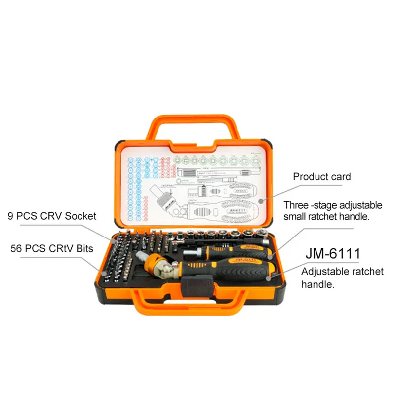 Оптовая продажа JM-6111 69 In1 Набор отверток точность Multi Функция для мобильного телефона компьютера бытовой Приспособления Repair Tool Kit