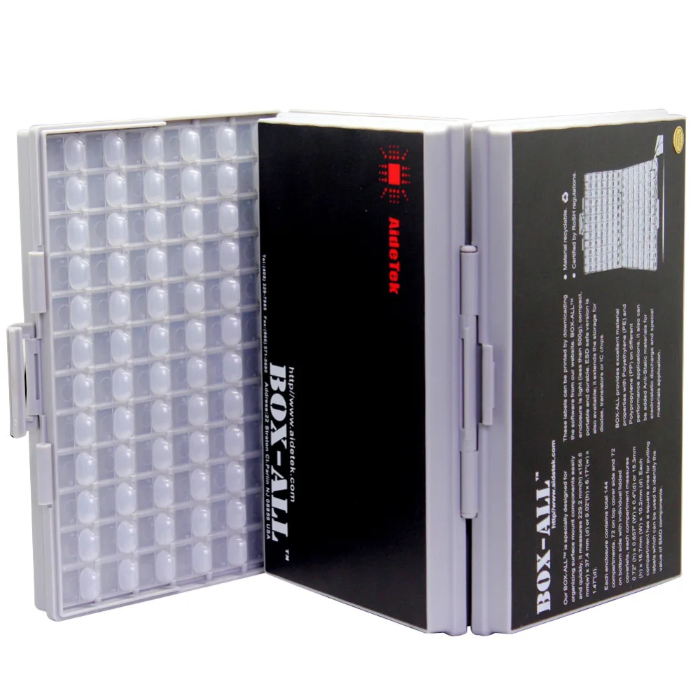 AideTek BOXALL пластиковая коробка для инструментов крепление SMD SMT 1206 0805 0603 0402 компоненты электронные бусины ящики и органайзеры 2 коробки