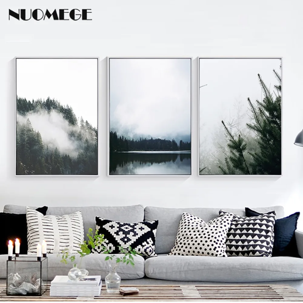 Canvas Prints Nordic Forest Landscape Art Decorative Painting Poster Wall Decor