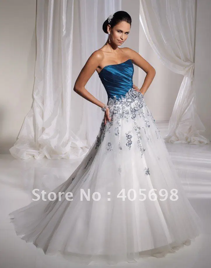 blue colour wedding frocks