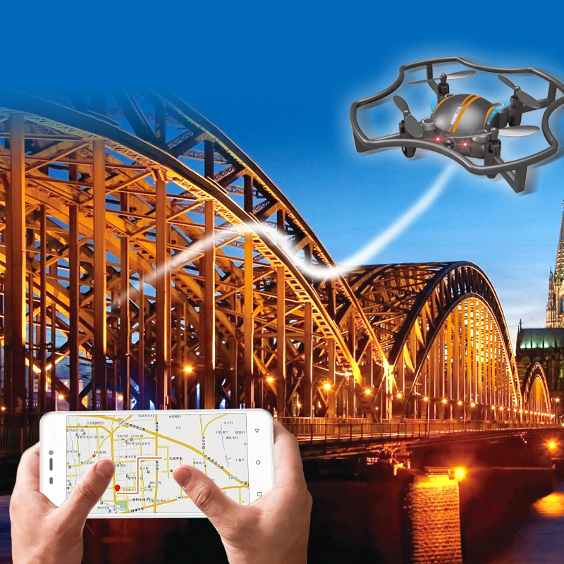

RC Mini Drone F19W Professional Helicopter With WIFI FPV HD Camera Quadcopter One Key Return Drone vs H31 X5C H36 E58