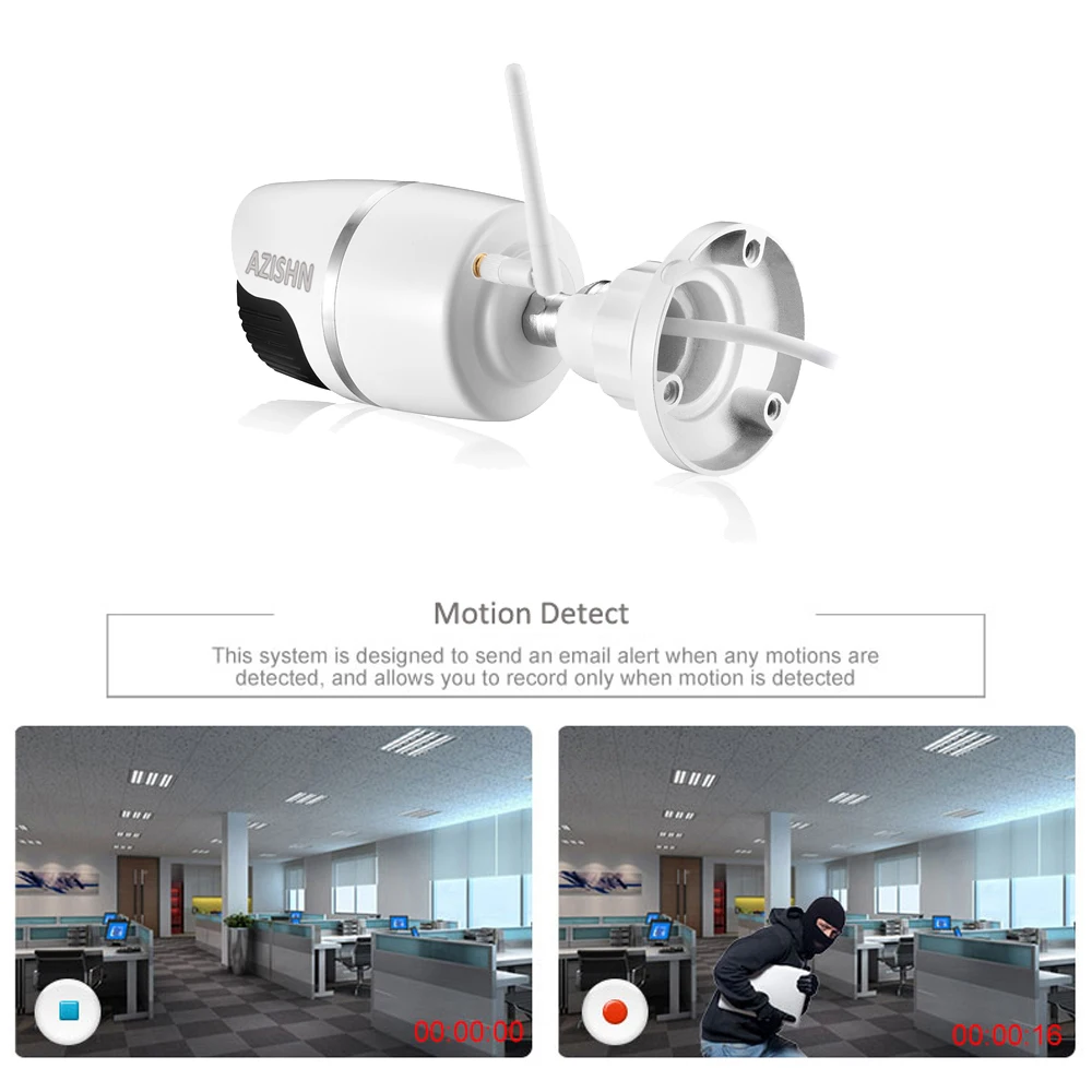 AZISHN Yoosee Wifi ONVIF 720P 960P 1080P ip камера Беспроводная Проводная P2P CCTV наружная