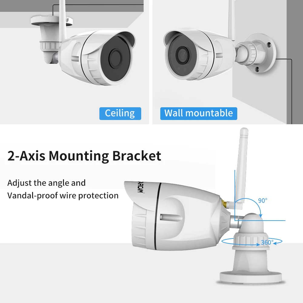 Vstarcam 8CH NVR+ 4 C17S 1080P Водонепроницаемый IP Камера NVR Наборы видеонаблюдения Системы Наборы видео Регистраторы домашней безопасности Камера