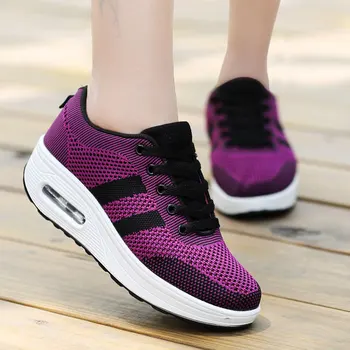 

Woman Summer Comfortable Breathable Mesh Flats Female Platform Sneakers Women