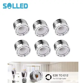 

None 6pcs E26/E27 to E12 Lamp Holder Converter Light Bulb Base for Home Office Supplies