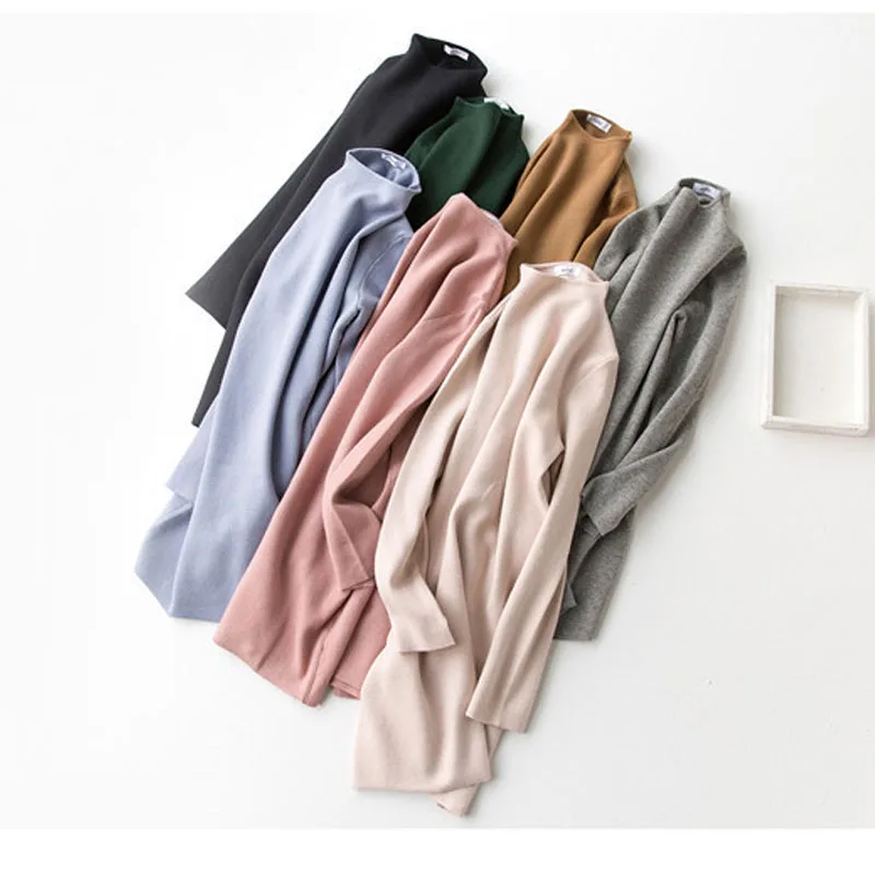 Comfortable high quality cashmere warm turtleneck sweater 2018 winter spring pullovers straight long sleeve solid sweater thick
