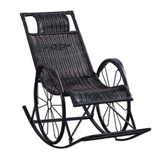 Ретро креативное кресло-качалка, домашний Балконный стул для отдыха в саду, садовый стул из ротанга с подставкой для ног для взрослых, сидение для сна