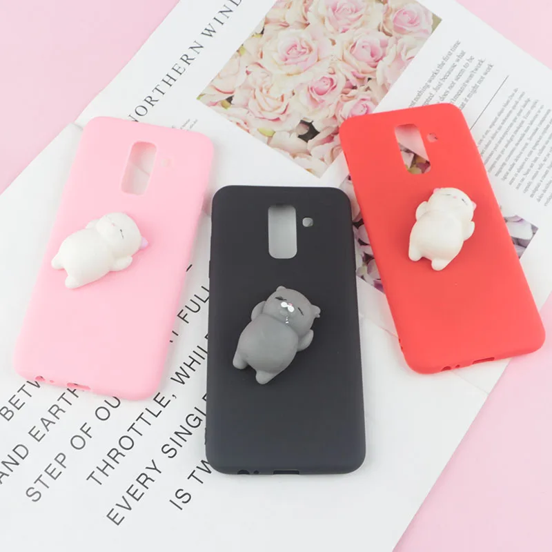 Мягкими 3D игрушки телефон Cat Чехол для samsung Galaxy A10 A20 A2 Core A20S A30 A40 A50 A60 A70 A80 A90 крышка забавные мягкие чехол s