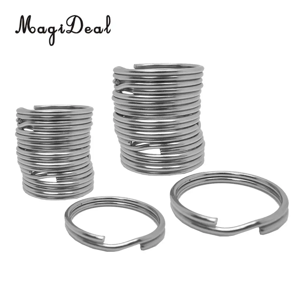 20Pcs/Lot 316 Stainless Steel Underwater Scuba Diving Gear Attachment Split Rings Outdoor Camping Accessories Keyring 22mm+30mm