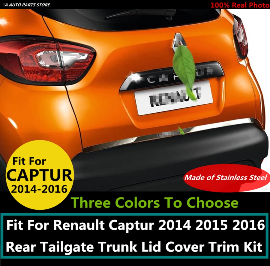 

Stainless Steel Rear Behind Trunk Tailgate Door Tail Bottom Lid Streamer Molding Cover Kit For Renault Captur 2014 2015 2016