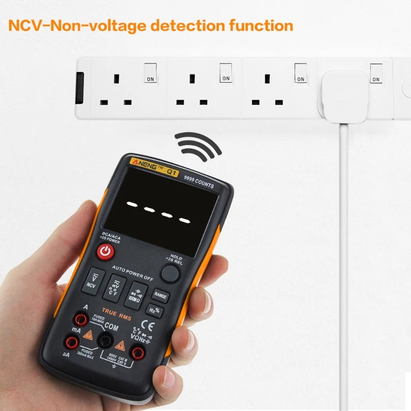 

Q1 True-RMS Digital Multimeter Button 9999 Counts Analog Bar Graph AC/DC Tester Drop ShiP