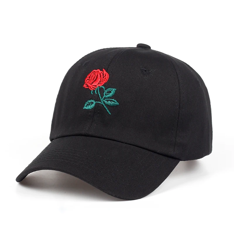 

VORON 2018 New Hot Fashion Roses Men Women Baseball Caps Spring Summer Sun Hats for Women Snapback cap rose embroidery Dad Hat