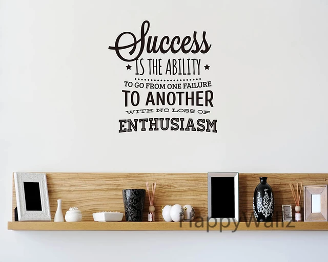 Success Motivational Quote Wall Sticker Enthusiasm Quote