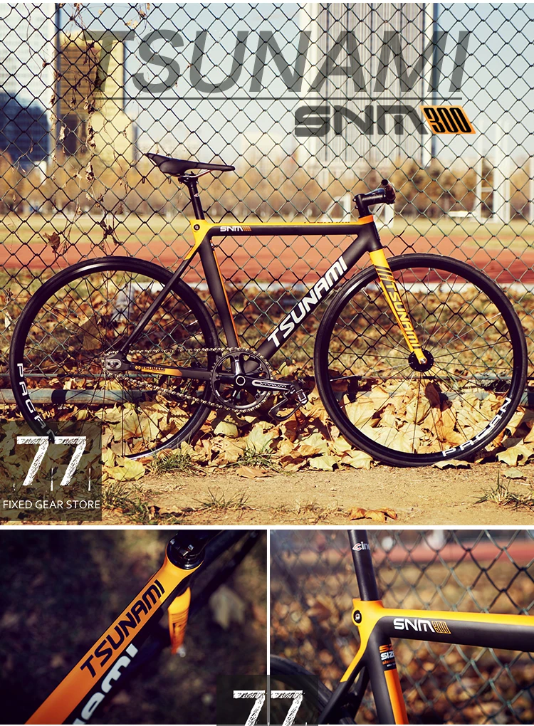 Clearance TSUNAMI Aluminium Broken wind Fixed Gear Frameset Fork 700c x 52cm 54cm Fixie frame Track High Quality Bicycle Parts SNM300 17