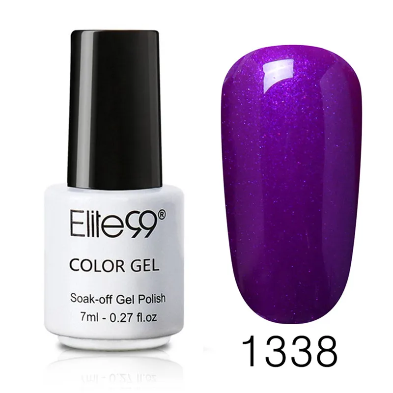 Elite99 7 мл чистый цветной Гель-лак для ногтей верхнее Базовое покрытие нужно Длительное УФ светодиодный гель-Лаки замочить Гель-лак для ногтей - Цвет: 1338