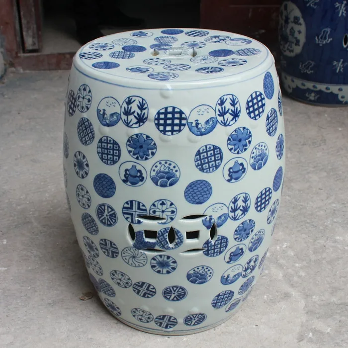 Цзиндэчжэнь фарфоровый садовый стул керамический стул для туалетного столика китайский синий и белый китайский садовый табурет