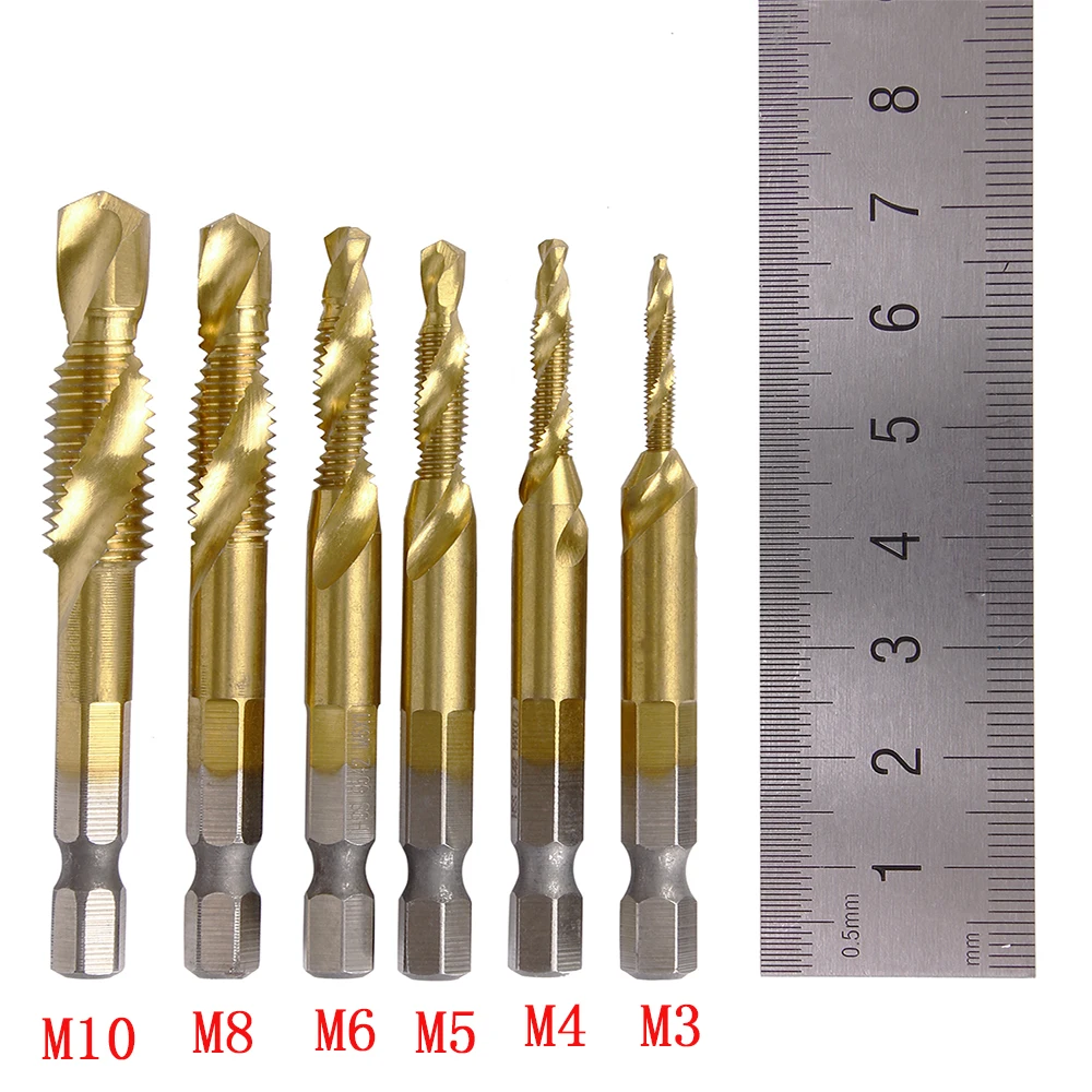 Hakkin Высокое качество 6 шт. 1/4 ''hex HSS нитки спираль винт M3 M4 M5 M6 M8 M10 метрический