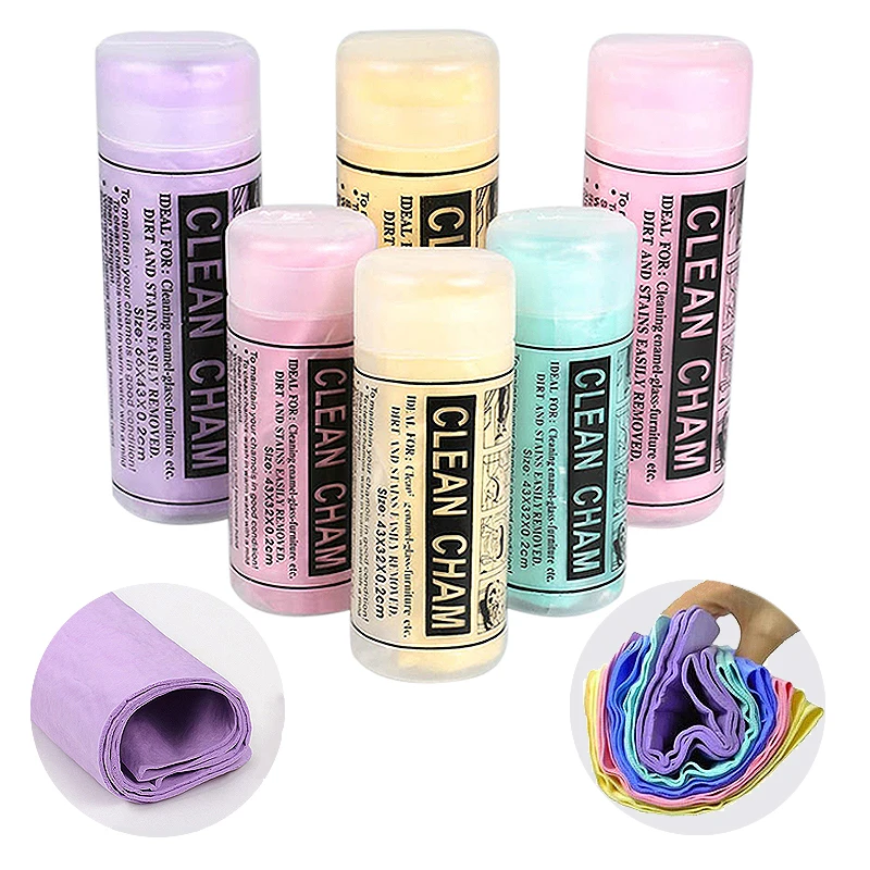 1 Pcs 43cm*32cm  Super Absorption PVA Chamois Cham Auto Care Towel Clean Pet Towel Deerskin Wash Towel High Quality 4 Colors