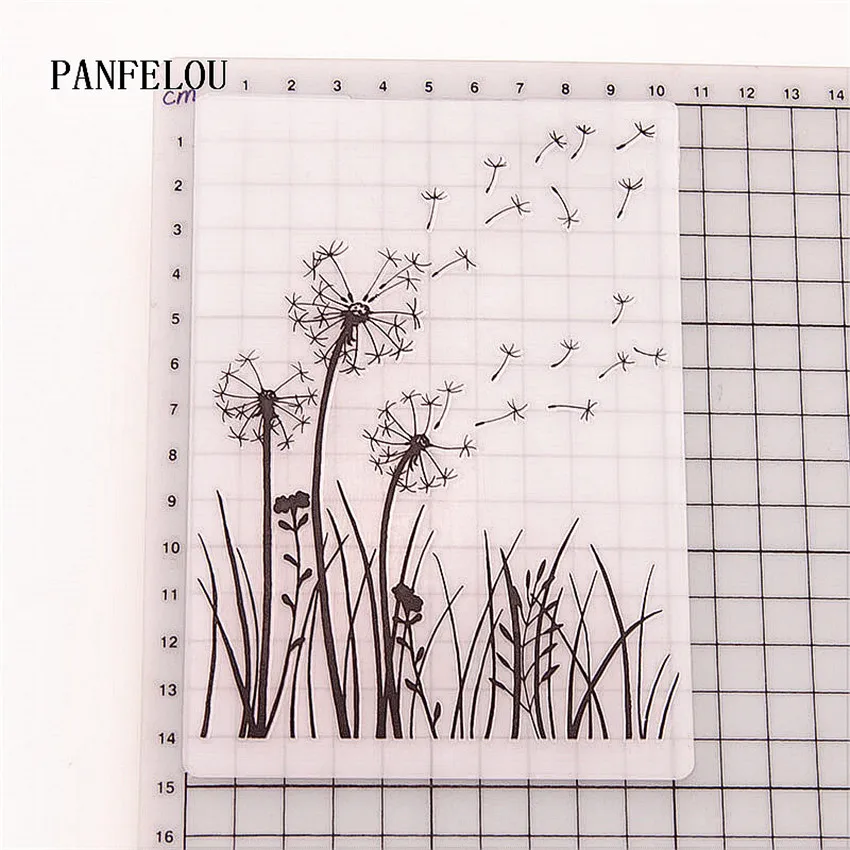 PANFELOU Одуванчик Карты Лист папки для тиснения пластик для скрапбукинга DIY шаблон помадка торт фотоальбом открыток