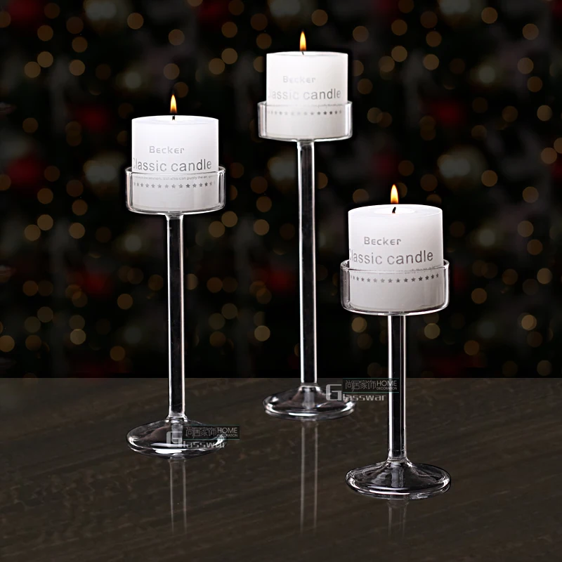 New Style 2020 fashion Classic Glass Candle Holder Wedding Bar Party Home Decor Decoration Fashion Candlesticks free shipping photo