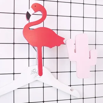 

Buy hook Giving hangers flamingos stickers wall home decoration clothes hanging parlor Cartoon samll ornament Resin wall poster