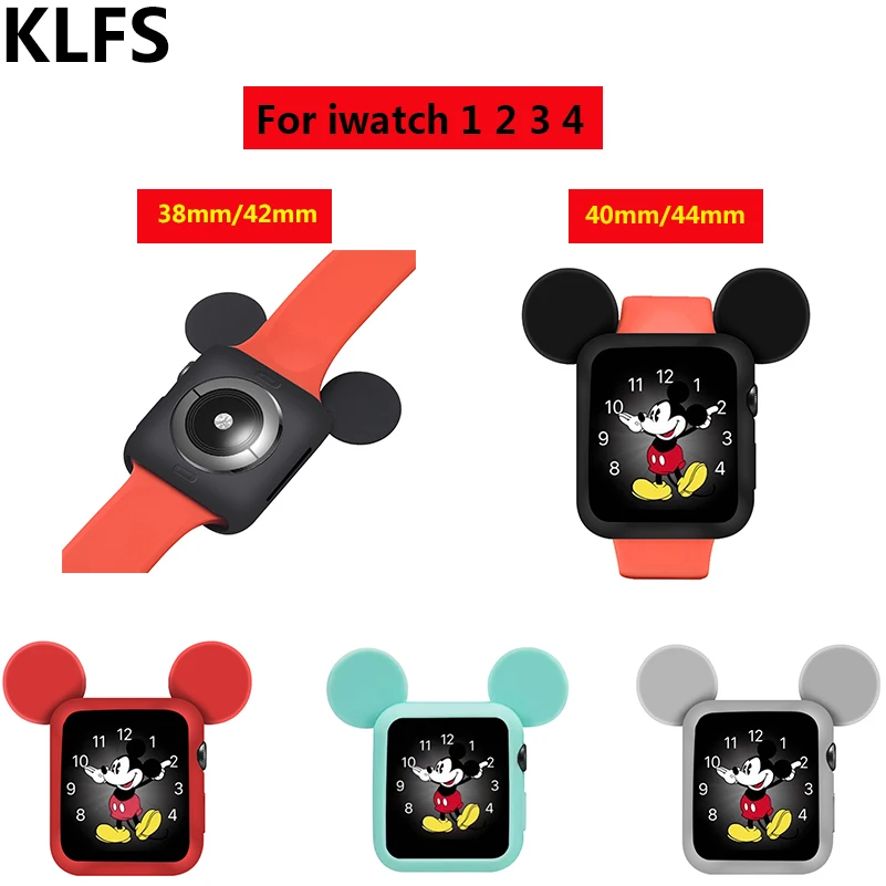 Милый силиконовый чехол KLFS для Apple Watch iwatch Резиновая серия 4 3 2 1 защитный 38 мм 42 40 44
