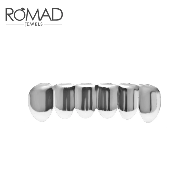 BOAKO Hip Hop Teeth Grillz Set Silver Gold Tooth Top Bottom Caps Punk False Dental Grills For Women Body Jewelry Cosplay Party - Окраска металла: 7