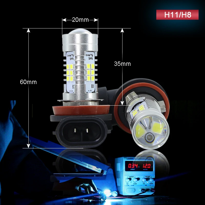 2 шт. светодиодный H11 H8 H9 Противотуманные фары H7 9005 HB3 H10 светодиодный 9006 HB4 автомобиля H16 P13W лампа PY24W лампы для фар Противотуманные фары Лампа Белый F: кристально-голубой
