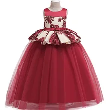 Высококачественное платье принцессы; дамское платье; Платья с цветочным узором для девочек; элегантное платье для девочек; вечерние платья принцессы для первого причастия; костюм-пачка для малышей