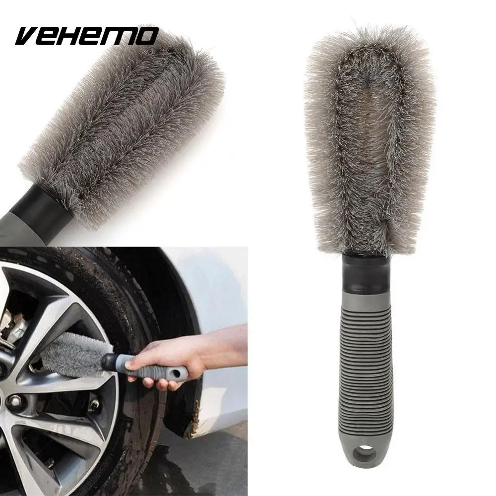 Vehemo Car Wheel Brush Automobile Steel Bell Tire Rims Cleaning Brush