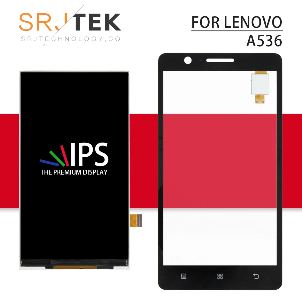 

srjtek new Black/White 5.0 inch For Lenovo A536 LCD Display + Touch Screen Digitizer Replacement For Lenovo A536 Display